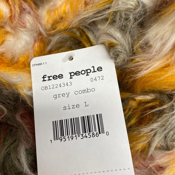 NWT We Free People Cardi Faux FurPlaid Coat Large We the Free - Picture 7 of 8